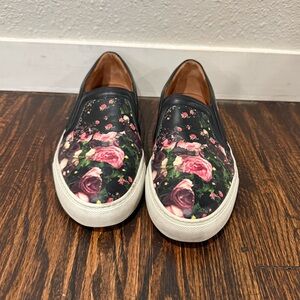 Vintage GIVENCHY Floral Print Rose Leather Slip On Sneakers Size 39